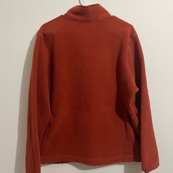 L.L.Bean Rust Orange Fleece Jacket Zip Up Mock Neck Size: XL - Picture 8 of 8